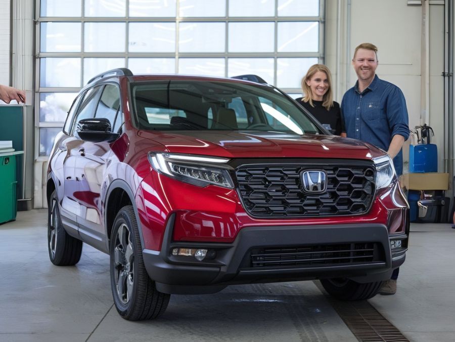 customers with a Honda SUV Collision Care Accident Repair customers-with-a-Honda-SUV-Collision-Care-Accident-Repair Honda Certified Body Shop