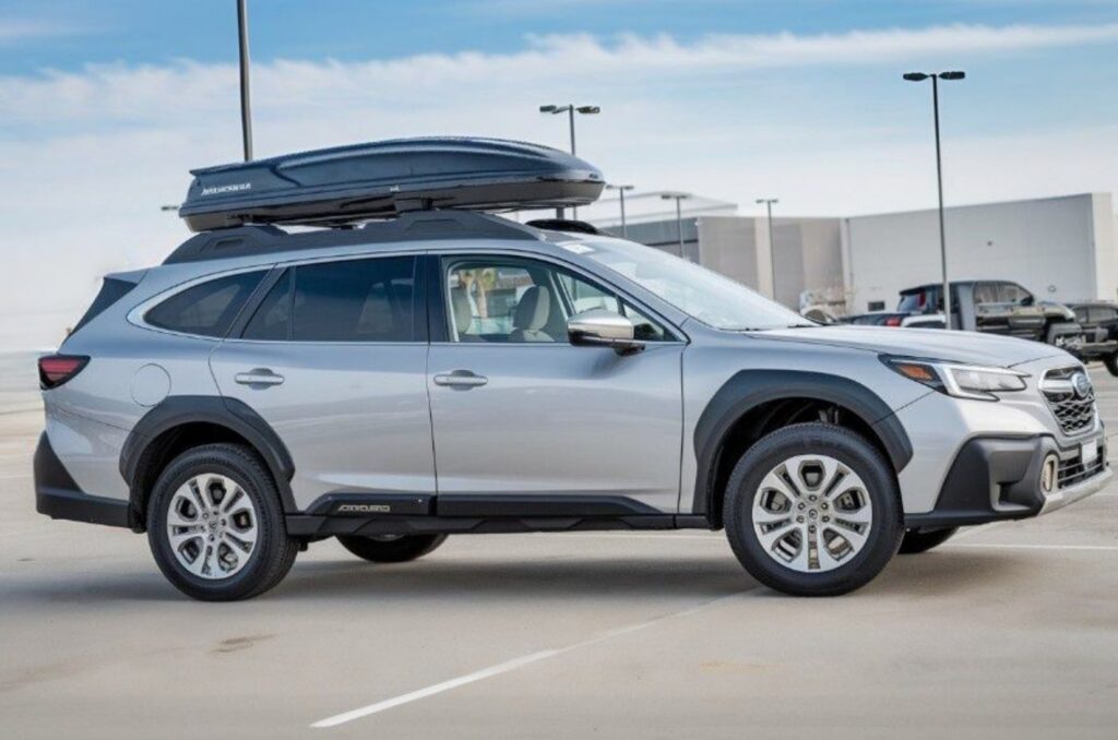 Subaru Certified Collision Repair outback in parking lot