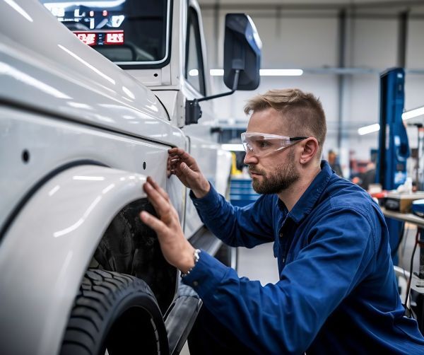 Auto-Body-tech-doing-fender-repair-at-Collision-Care-Accident-Repair