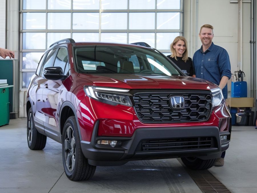 customers with a Honda SUV Collision Care Accident Repair customers-with-a-Honda-SUV-Collision-Care-Accident-Repair Honda Certified Body Shop