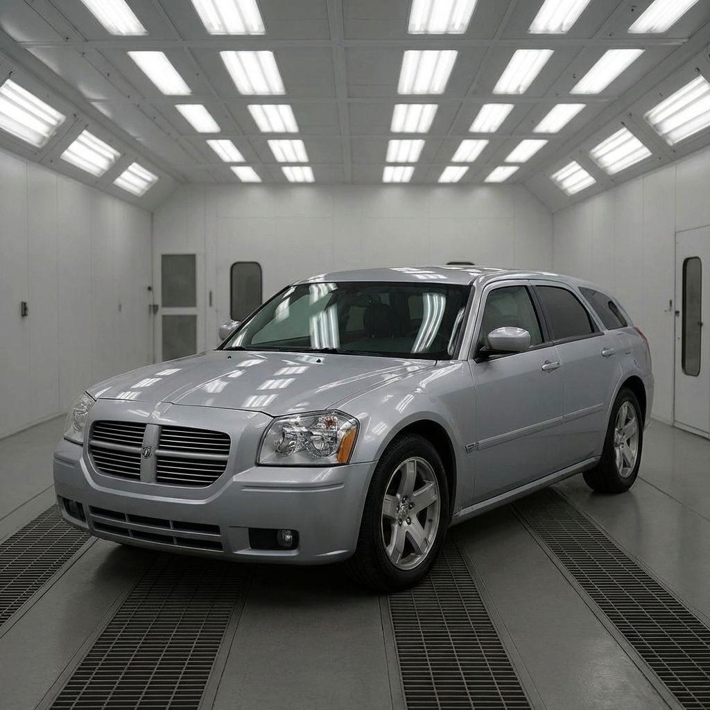 Dodge Certified Collision Repair dodge in paintbooth